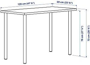 Masa de birou IKEA Lagkapten/Adils 120x60 Alb/Negru