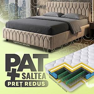 Pat VLM Optimus 160x200 Bej  + Saltea Salt Confort Clasic 160x200