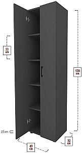Dulap penal Bofigo 2D5SH 49 Antracit (Gri)