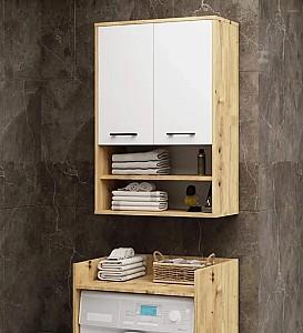 Dulap de baie Akord Fin H934 W64 2D 1P Stejar Artisan (Bej)/Alb
