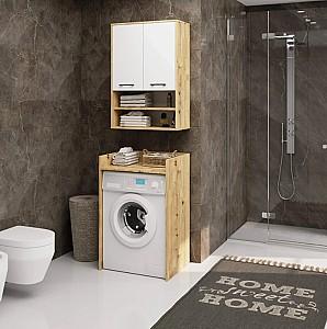 Dulap de baie Akord Fin H934 W64 2D 1P Stejar Artisan (Bej)/Alb