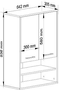 Dulap de baie Akord Fin H934 W64 2D 1P Stejar Artisan (Bej)/Alb