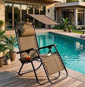 Sezlong Springos Zero Gravity GC0029 Black/Brown