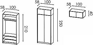 Dulap Modern Alex mezanin 100cm Stejar Craft Gri (Maro)