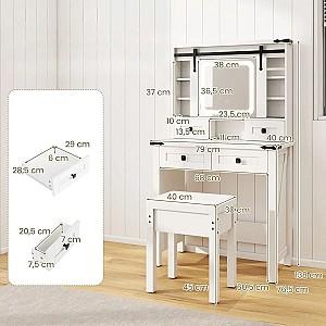 Masa de machiaj Costway HU10928DE-WH+