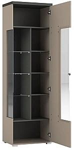 Dulap cu vitrina Helvetia Serio 1D R/L Congo (Maro)/Antracit (Gri)