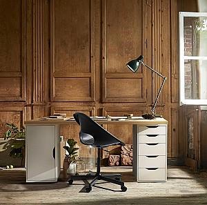 Masa de birou IKEA Lagkapten/Alex usa/sertare 140x60 Alb/Stejar Alb (Bej)