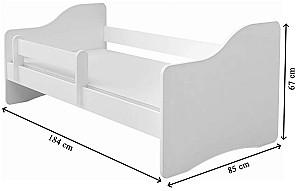 Pat copii Acma Meble Acma III Happy 80x180 bariera/saltea 7cm Alb/Roz