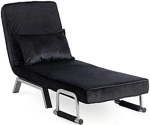Fotoliu Mebel Elite Bart Velur Negru/Crom