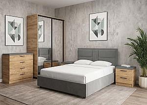 Set dormitor VLM Zalia (5-1211) Gri (Pat) / Stejar Auriu / Grafit Gri