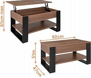Masuta de cafea, reviste Ruhhy 27849 Stejar Craft (Maro)/Negru