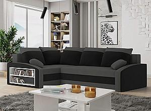 Canapea coltar Magnifico Meble Grande Left Shelf Bonell Mikrofaza 27/Mikrofaza 15 Left Gri/Negru