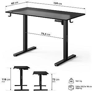 Masa de birou SENSE7 Nojo Light 120x60 Black