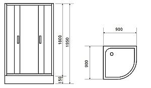 Cabina de dus VLM BS1001 Mosaic 90x90 H195