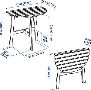 Masa de gradina IKEA Askholmen 70x44 Maro Inchis