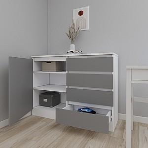 Comoda Smartex Т2 80 cm Alb / Grafit