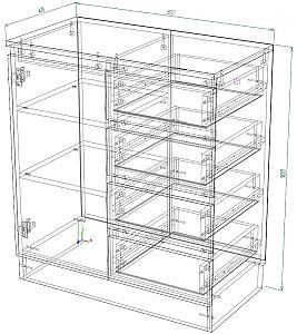 Comoda Smartex Т2 80 cm Alb / Grafit