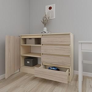 Comoda Smartex Т2 80 cm Ivory / Stejar Deschis