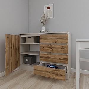 Comoda Smartex Т2 80 cm Cașmir / Stejar Închis