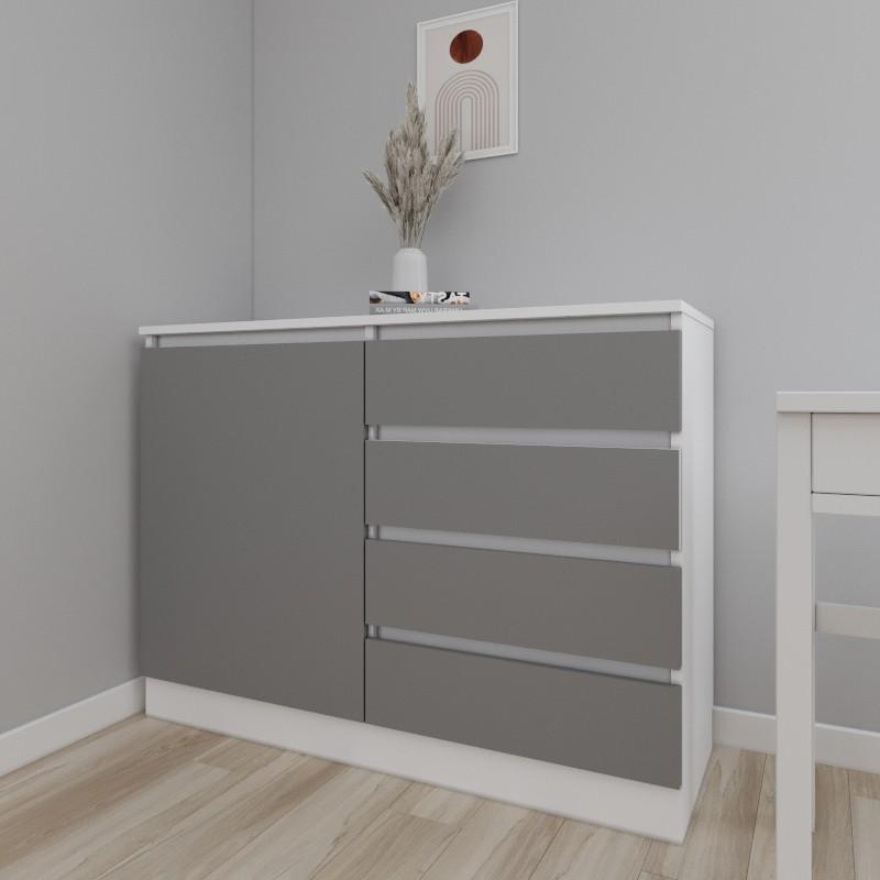 Comoda Smartex Т2 100 cm Alb / Grafit