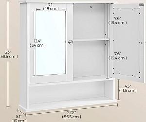 Dulap de baie Vasagle LHC002 White