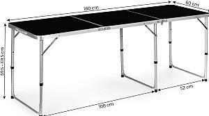 Masa pliabila Modern Home GB030-180 Negru/Argintiu