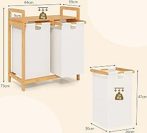 Cos de rufe Costway JV10141WH  White/Bamboo