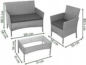 Set mobila de gradina Gardlov 26910 Gri