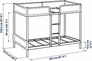 Pat copii IKEA Tuffing 90x200 Gri Inchis