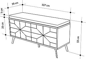 Dulap pentru incaltaminte Mirage Meble Dune 170x55x35 Alb