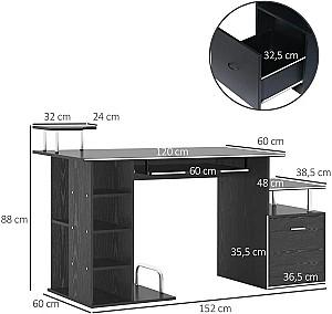 Masa pentru calculator HomCom 920-013 Negru