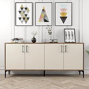 Tumba pentru televizor Mirage Meble Kiev 180 Crem (Bej)/Nuc (Maro)