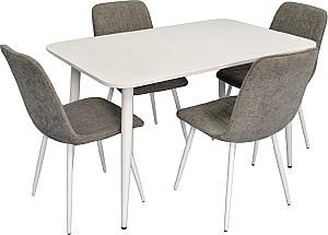 Set de masa si scaune Evelin DT 405-4Wh + 4 scaune YTC-078 Wh / UF885-14 (Grey)
