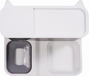 Dozator de mancare caine si miti Jumi 2 in 1 22x30x24 cm Gri