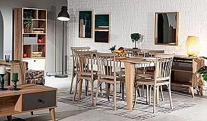 Set de masa si scaune Modalife Tivoli + 6 scaune Violet Capuccino (Bej)