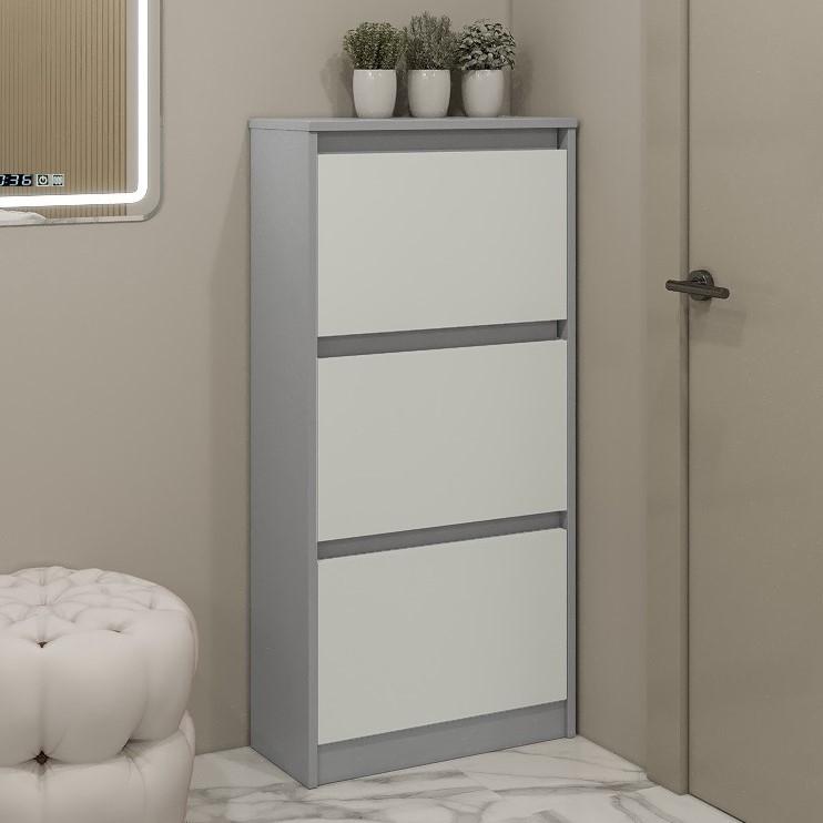 Dulap pentru incaltaminte PS AY-60/3 Gri / Gri Deschis