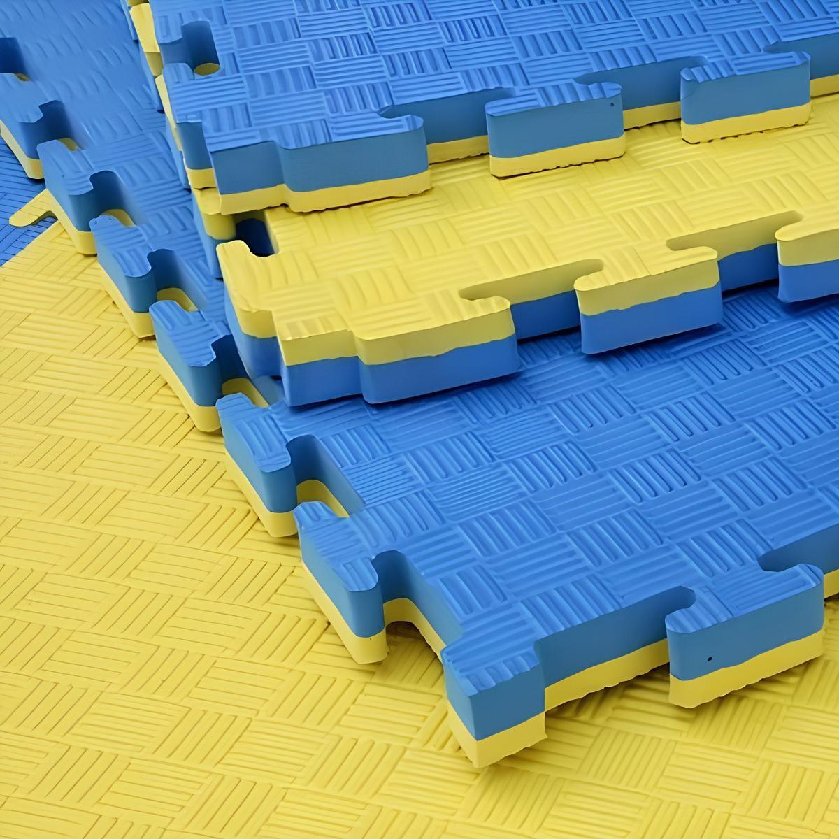 Saltea sportivă VLM Puzzle 1x1 m Blue/Yellow
