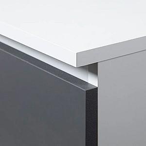 Dulap Akord R80 2D 8P Alb/Grafit