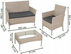 Set mobila de gradina Gardlov 26909 Bej/Gri