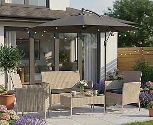 Set mobila de gradina Gardlov 26909 Bej/Gri