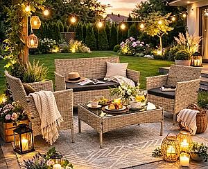 Set mobila de gradina Gardlov 26909 Bej/Gri
