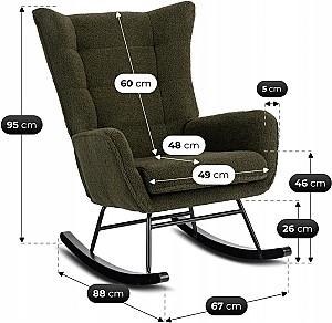 Fotoliu Mebel Elite Jackson Olive/Negru