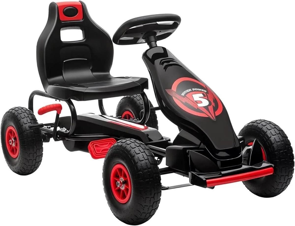Kart cu pedale HomCom 370-256V00RD Red/Black