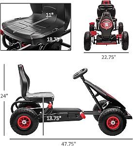 Kart cu pedale HomCom 370-256V00RD Red/Black