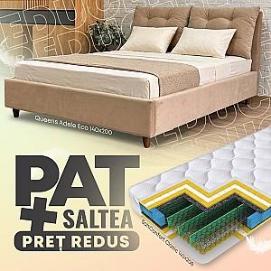 Pat Queens Adele Eco 140x200 + Saltea Salt Confort Clasic 140x200