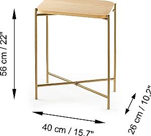 Masuta de cafea, reviste Mirage Meble Shb-003-A Natural/Gold