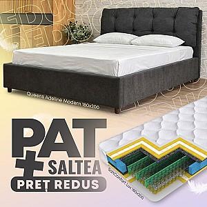 Pat Queens Adaline Modern 180x200 + Saltea Salt Confort Lux 180x200
