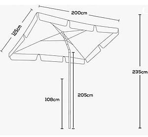 Umbrela Ekspand 125x200cm Gri deschis