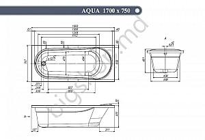 Cadă de baie VentoSpa AQUA 1700x750