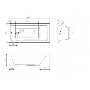 Cadă de baie VentoSpa Novaro 1500x700